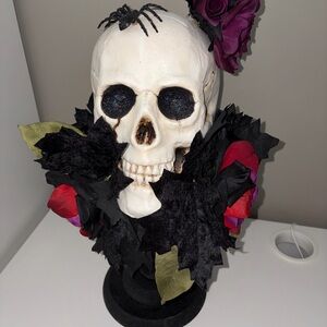 Decorative Skull with Floral Accents
